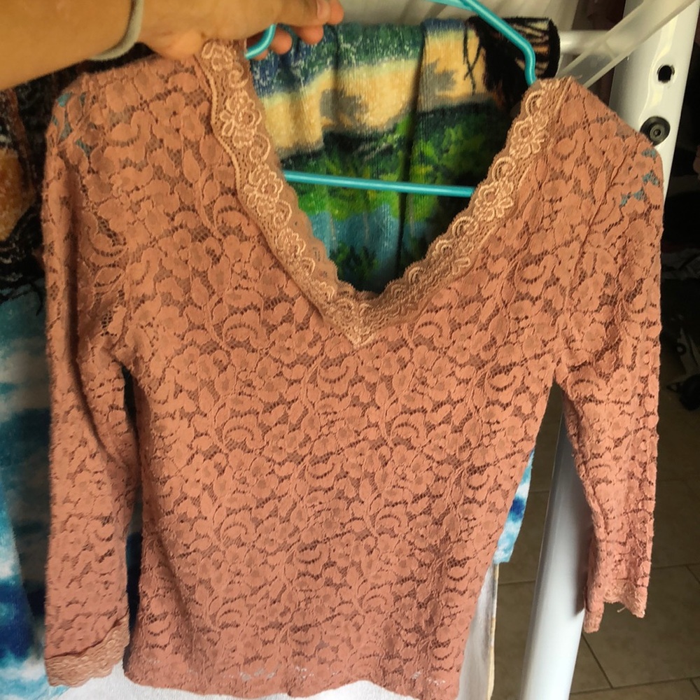 Laced pink top